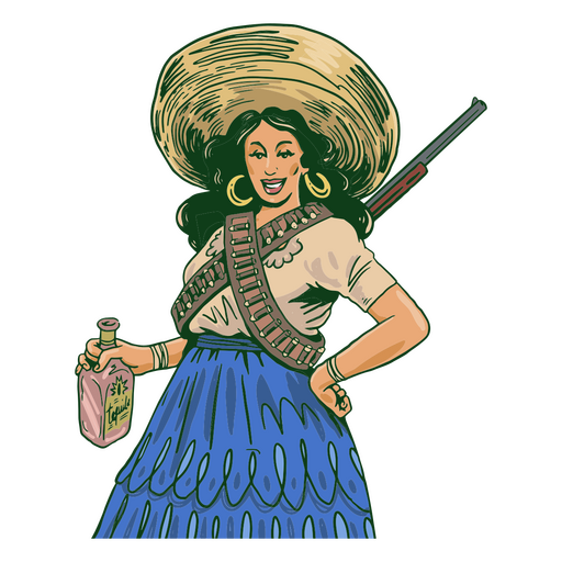 ícone de mulher cinco de maio Desenho PNG