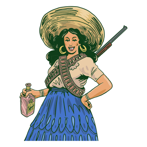 Icono de mujer cinco de mayo Diseño PNG