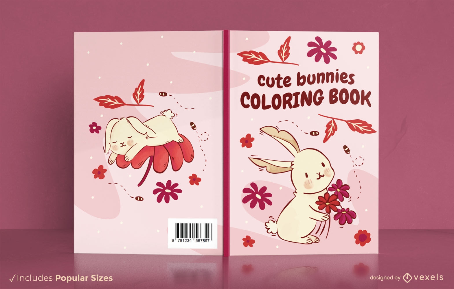 Kaninchen, das Blumen Bucheinbanddesign h?lt
