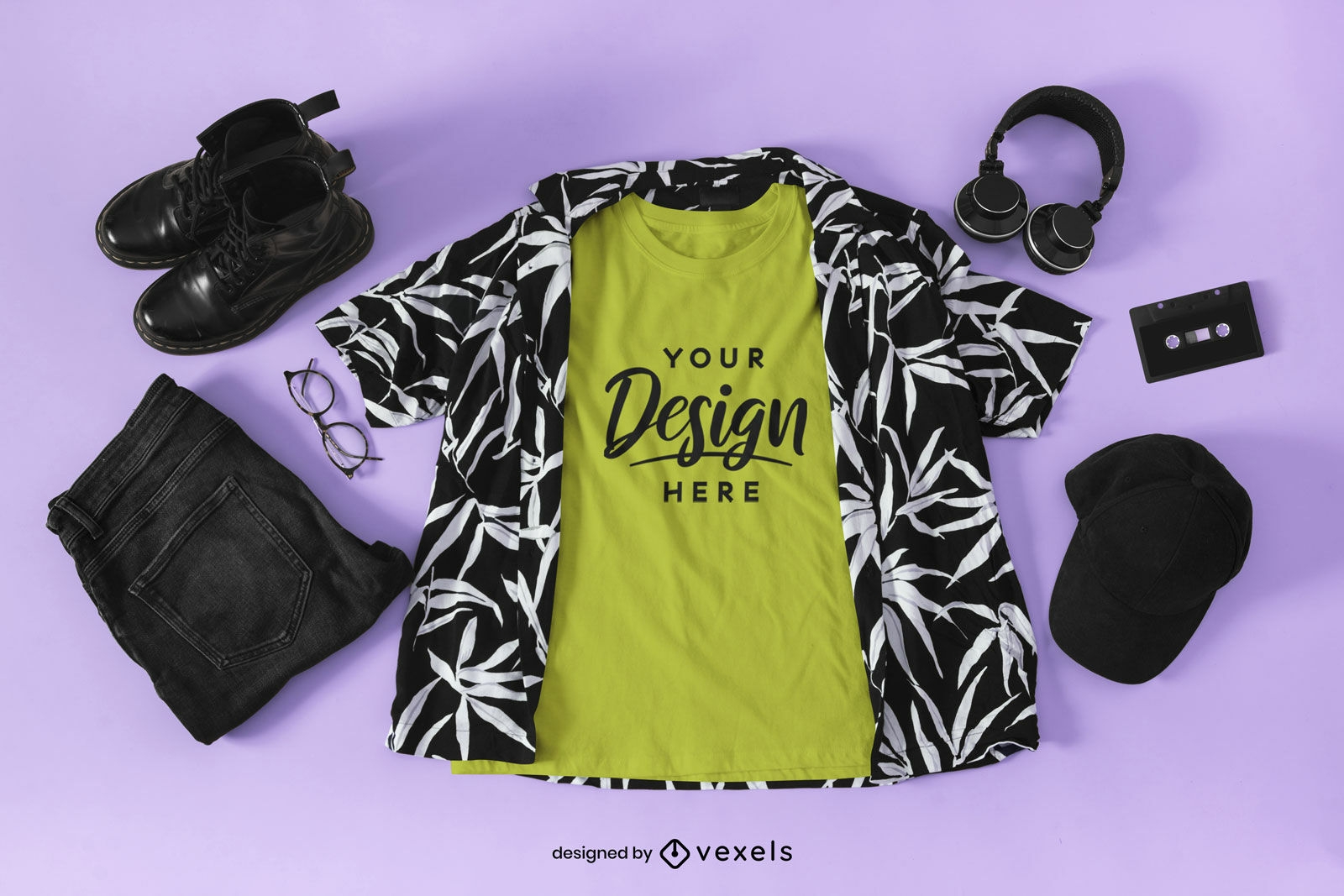 Cool outfit t-shirt mockup