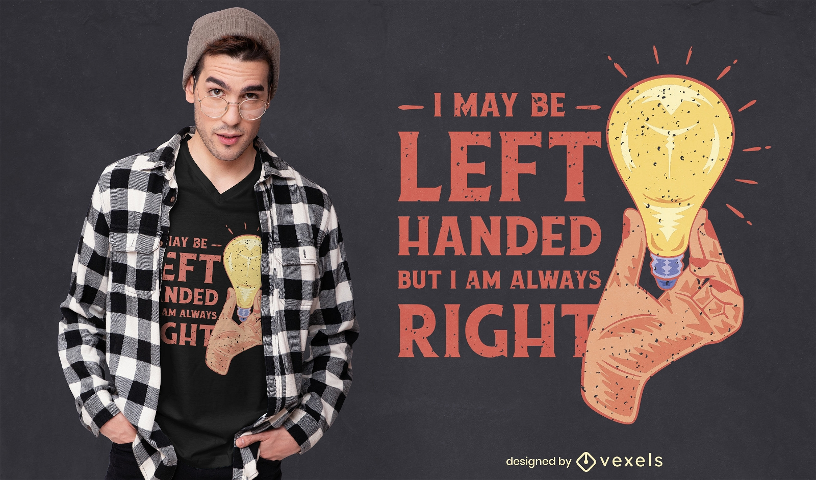 Left handed quote t-shirt design