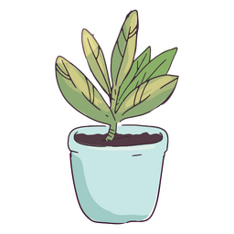 Vaso de planta de traço de cor de planta Desenho PNG