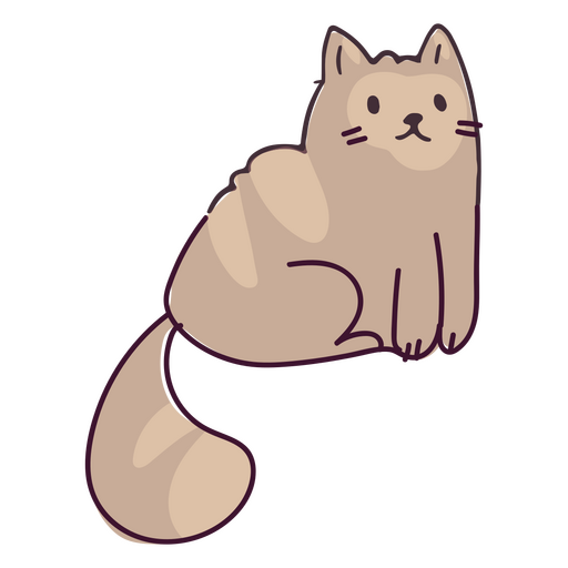 Gato pequeno de traço de cor bonito Desenho PNG