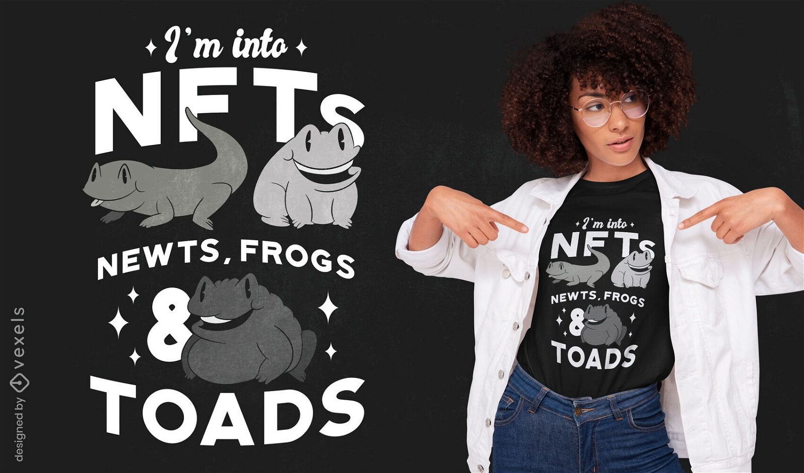Divertido diseño de camiseta de ranas y sapos NFT