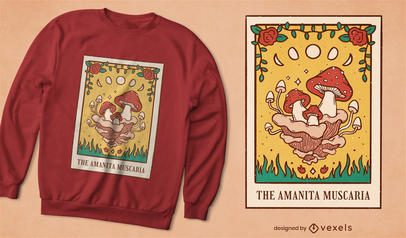 Mushroom tarot card t-shirt design