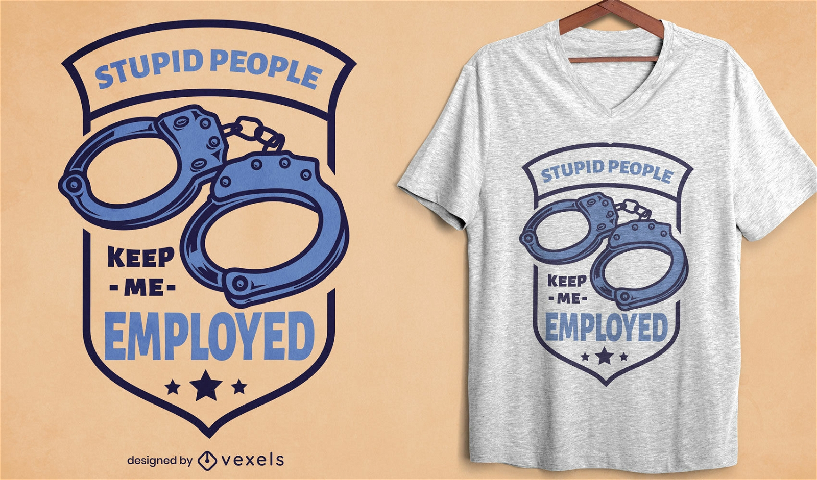 Diseño divertido de la camiseta de la cita de la policía de las esposas