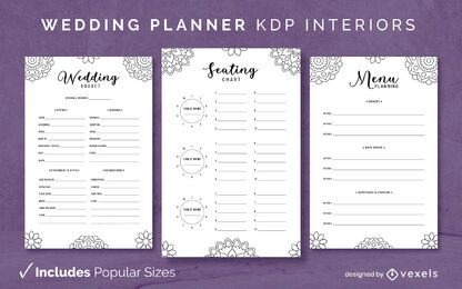 Mandala wedding planner template KDP interior design