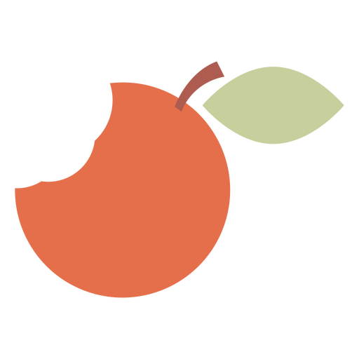 Manzana mordida minimalista grande Diseño PNG
