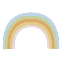 Arco-íris plano em tons pastel Desenho PNG