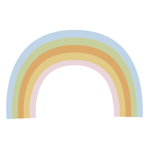 Arco-íris plano em tons pastel Desenho PNG
