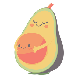 Personagem fofo de abacate de auto-estima Desenho PNG