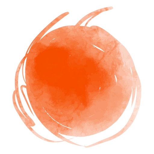 Aquarell orangefarbener Kreis PNG-Design