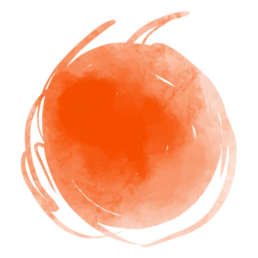 Círculo naranja acuarela Diseño PNG