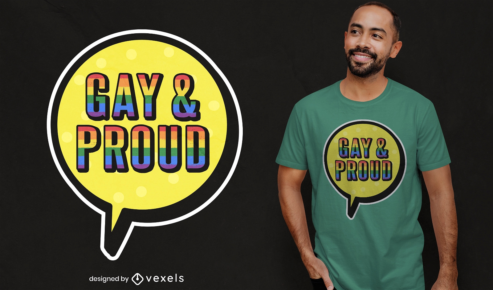Diseño de camiseta gay y orgulloso.