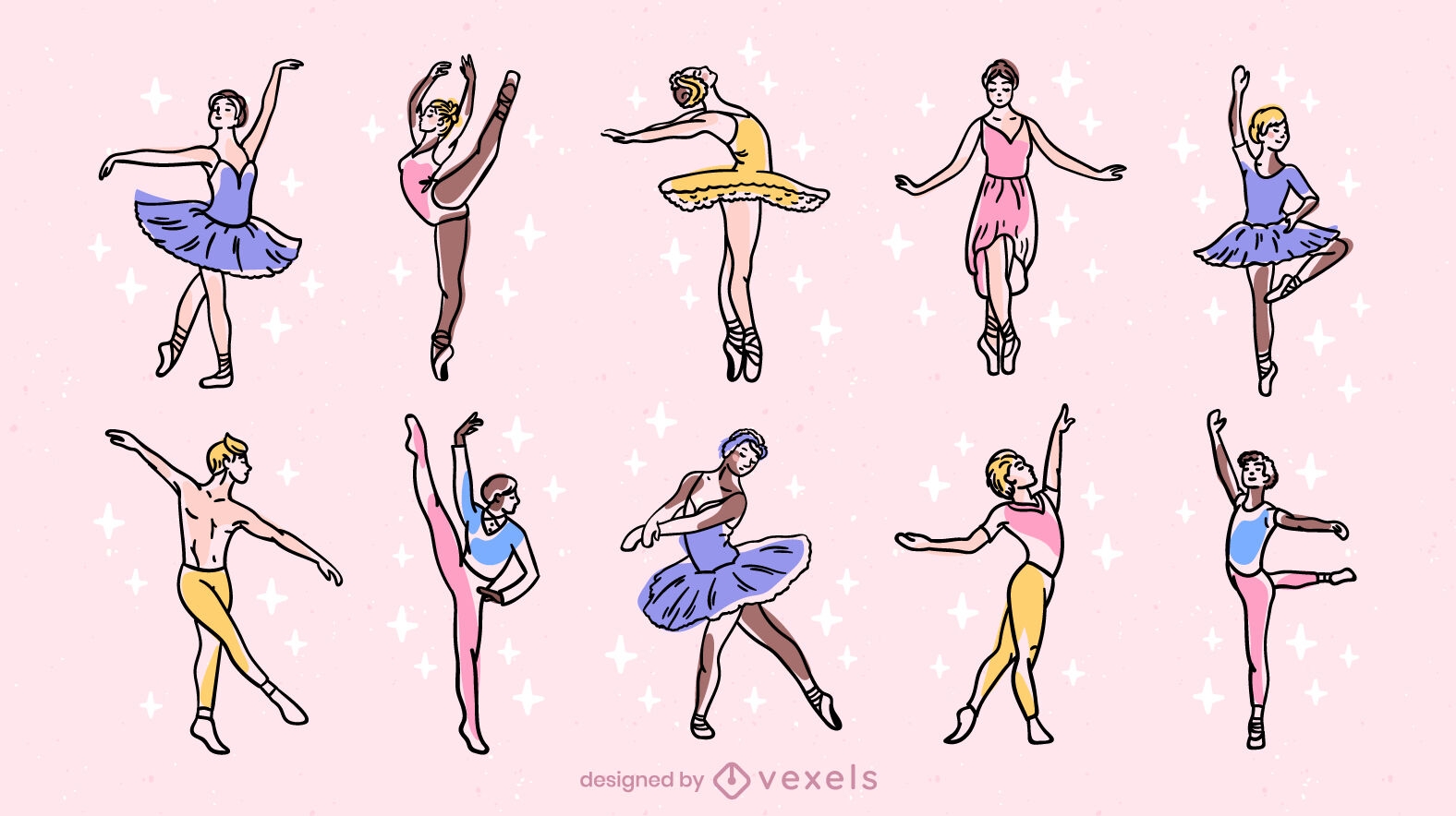 Conjunto de hobby de bailarines de ballet para hombres y mujeres