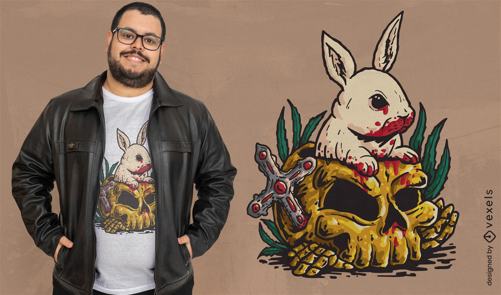 Bloody bunny t-shirt design