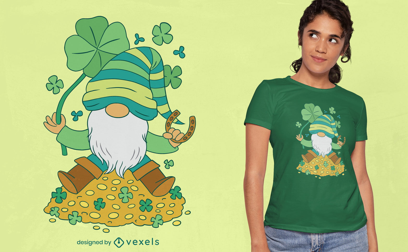 Diseño de camiseta de gnomo de San Patricio