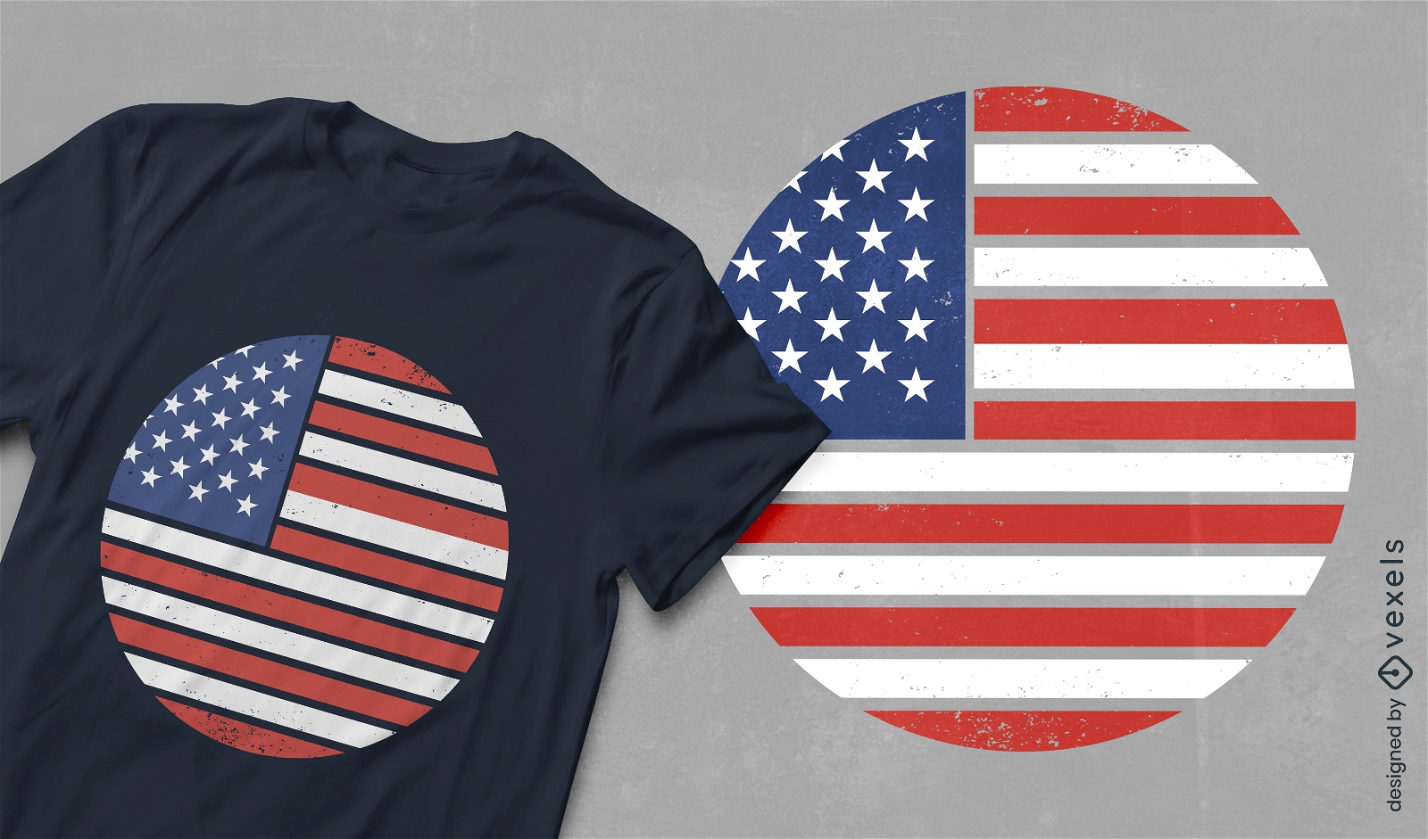 USA flax retro t-shirt design