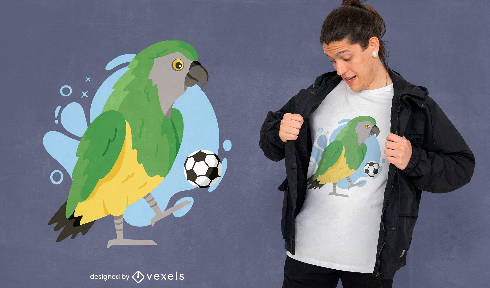 Design de t-shirt de papagaio de futebol Senegal