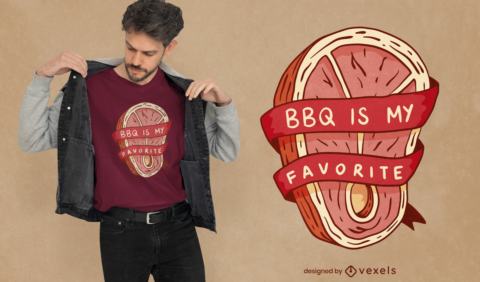 Diseño de camiseta con cita de barbacoa