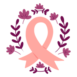 A conscientização do câncer de mama floresce a fita rosa Desenho PNG