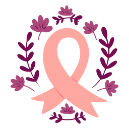 Brustkrebs-Bewusstsein blüht rosa Schleife PNG-Design Transparent PNG