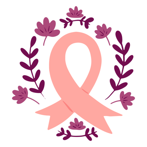 Brustkrebs-Bewusstsein blüht rosa Schleife PNG-Design