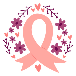 Fita rosa de conscientização do câncer de mama Desenho PNG