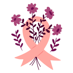 Brustkrebs-Bewusstseins-Blumenband PNG-Design