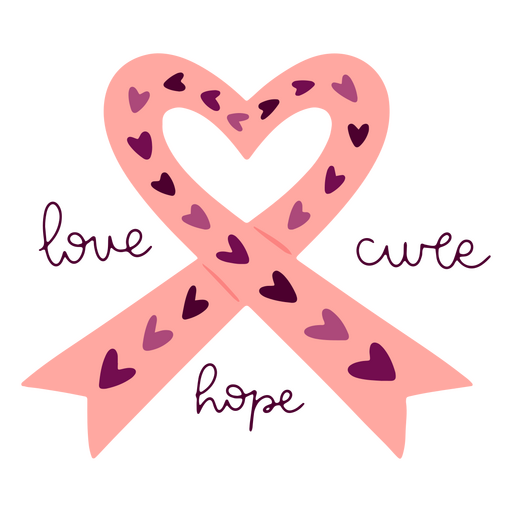 Breast cancer awareness ribbon quote PNG Design