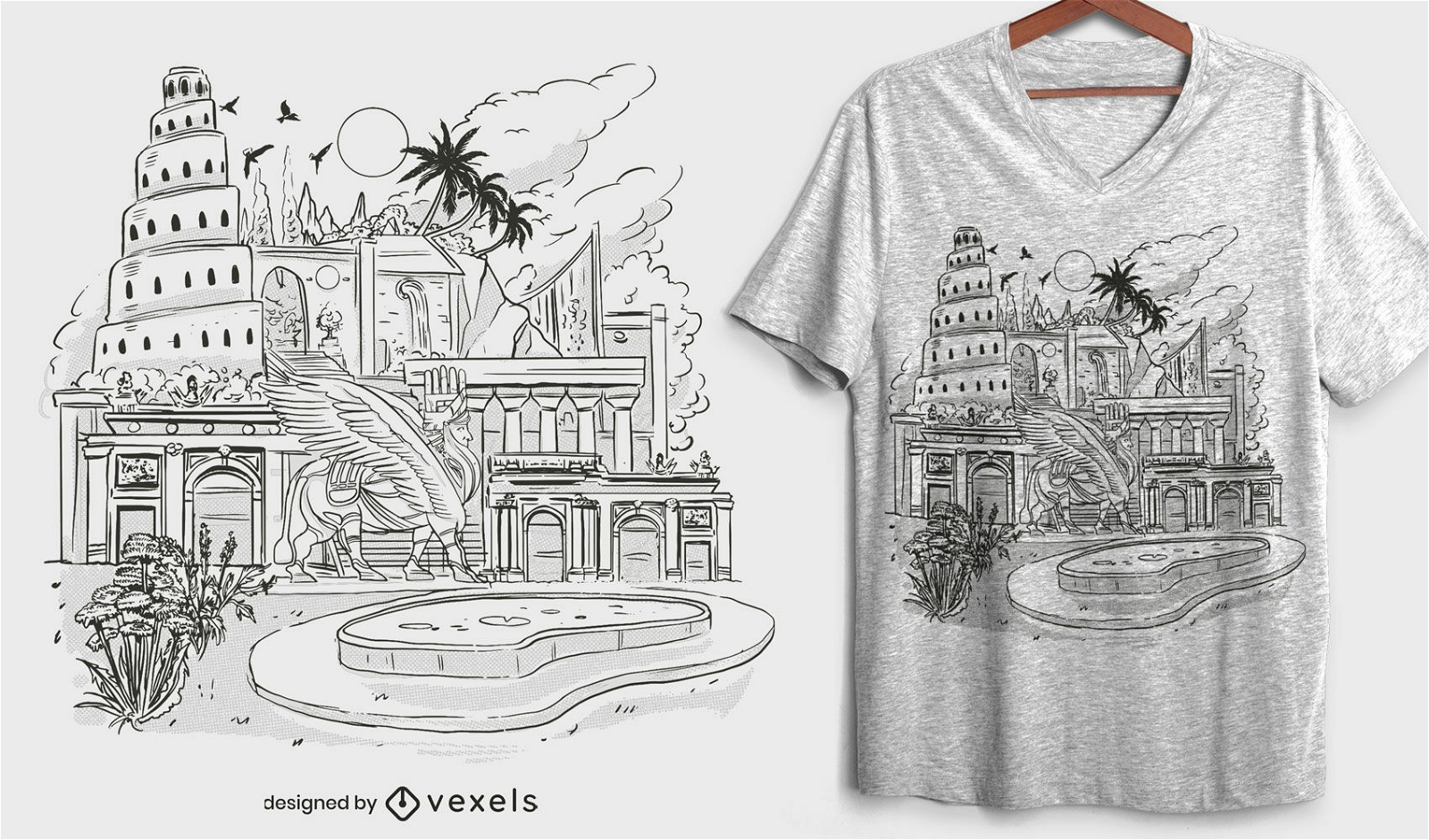 Design de camiseta Babylon Gardens