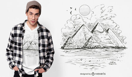 T-Shirt-Design der Pyramiden von Gizeh