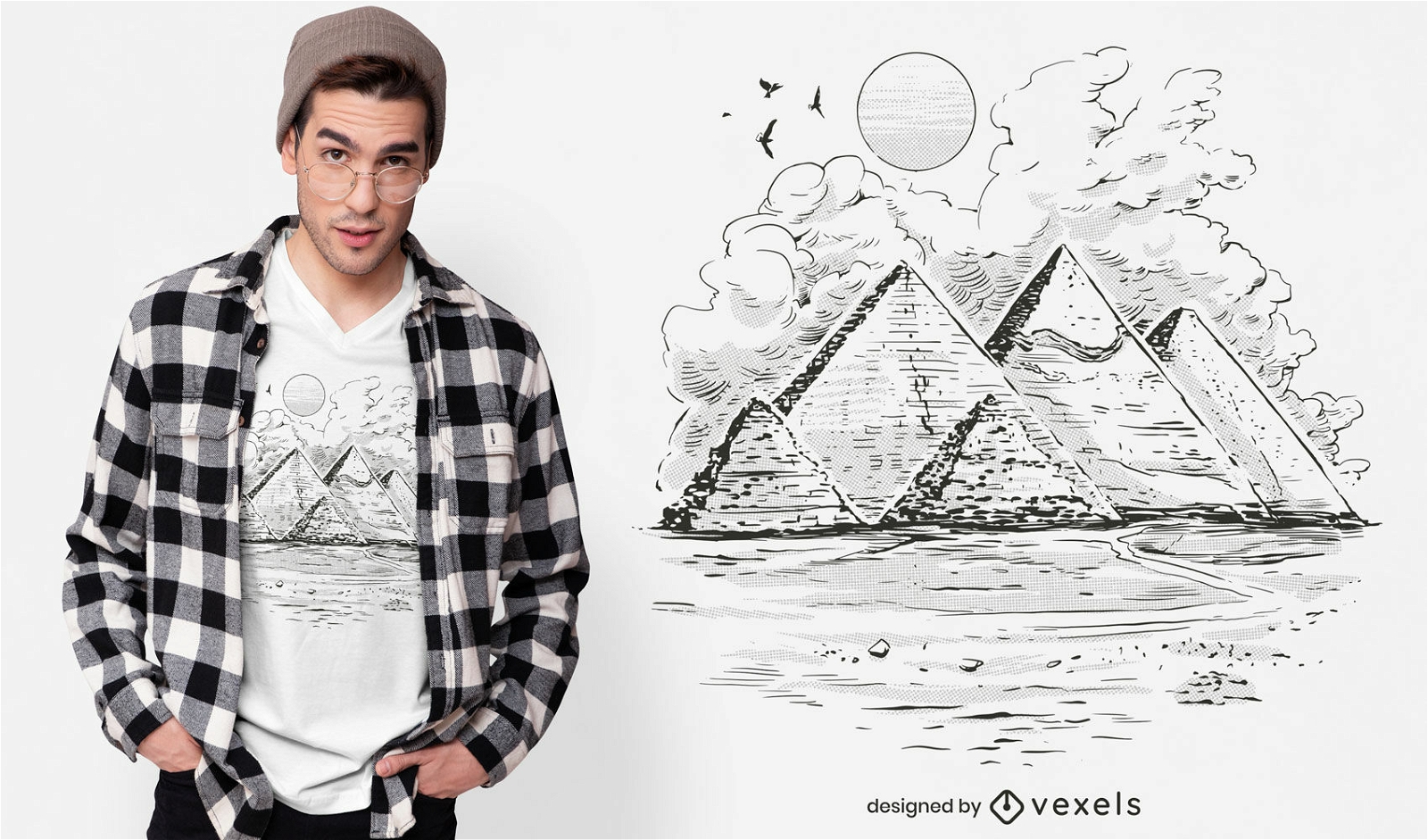 T-Shirt-Design der Pyramiden von Gizeh