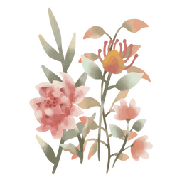 Natureza da planta de flores em aquarela Transparent PNG