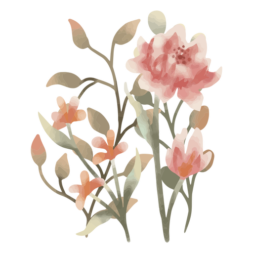 Watercolor flower delicate plant nature PNG Design