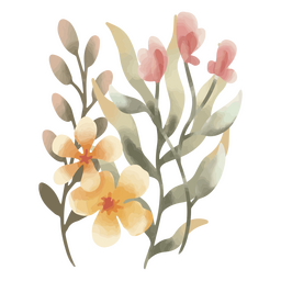 Aquarell Blumen zarte Pflanze PNG-Design Transparent PNG