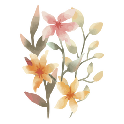 Planta floral acuarela Diseño PNG