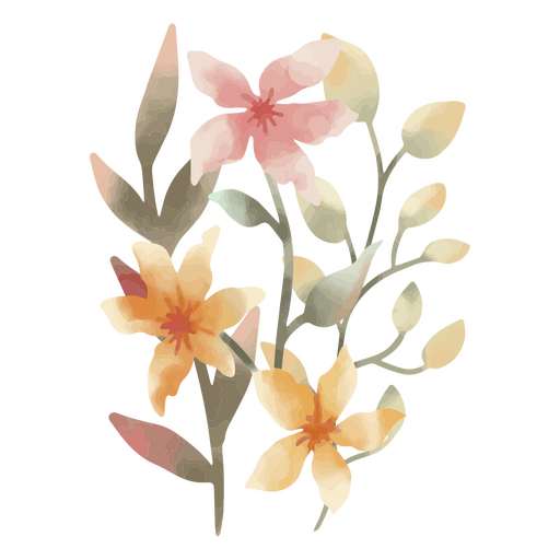 Aquarell Blumenpflanze PNG-Design