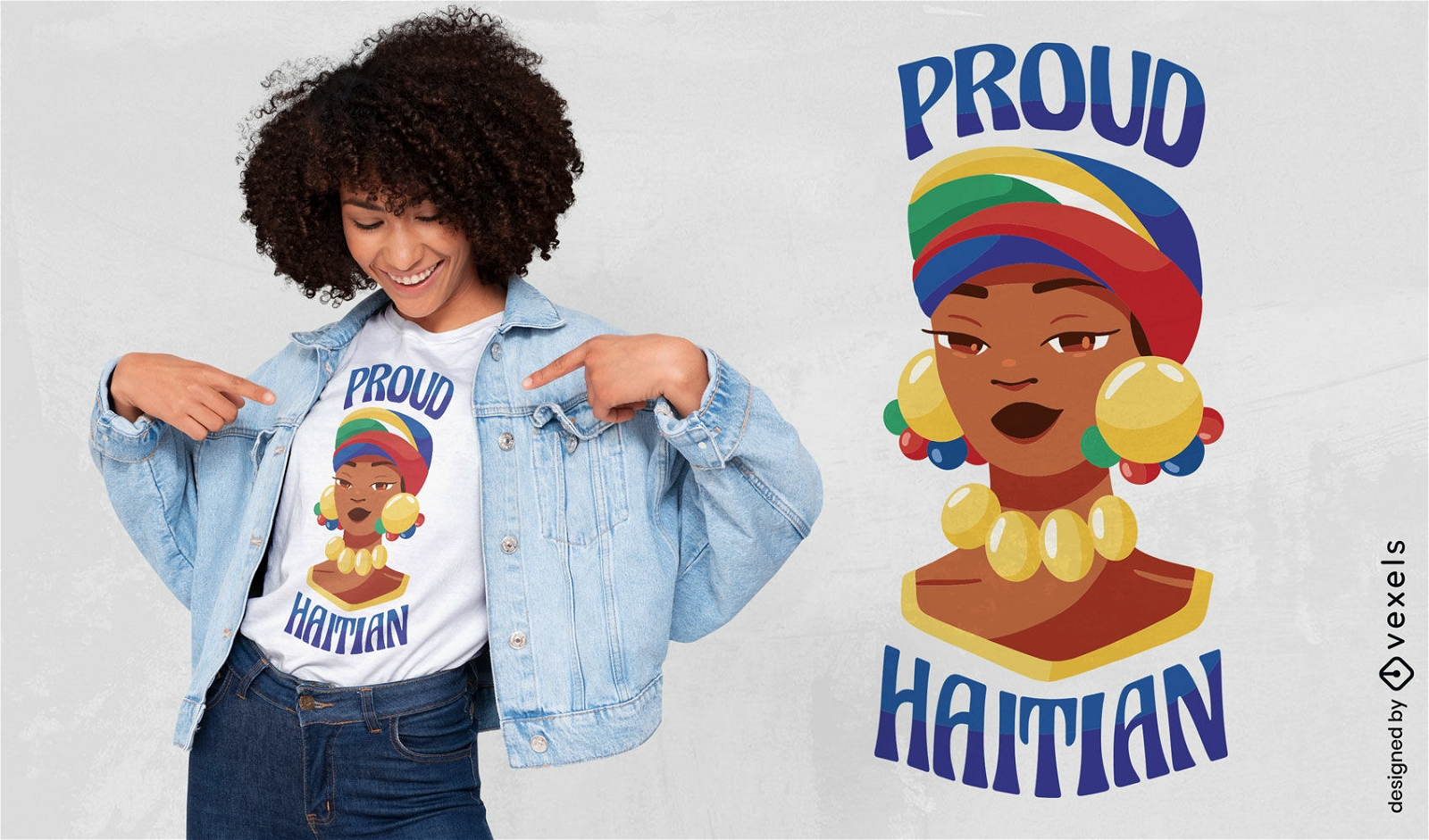 Design de camiseta de menina haitiana orgulhosa
