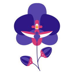 Purple orchids flat PNG Design Transparent PNG