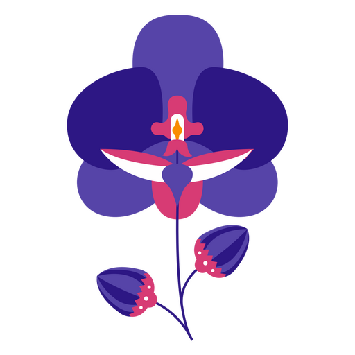 Orquídeas roxas planas Desenho PNG