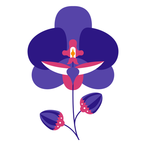 Purple orchids flat PNG Design