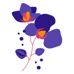 Orchids flat purple PNG Design Transparent PNG