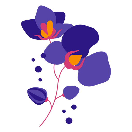 Orchids flat purple PNG Design