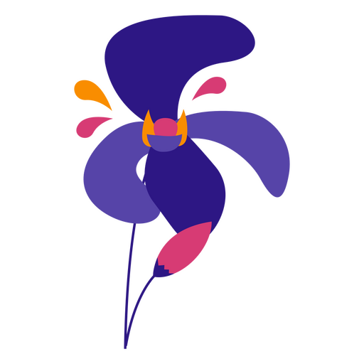 Orchid flat purple PNG Design