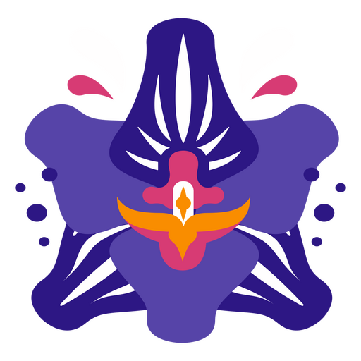 Bombilla de orquídea plana Diseño PNG