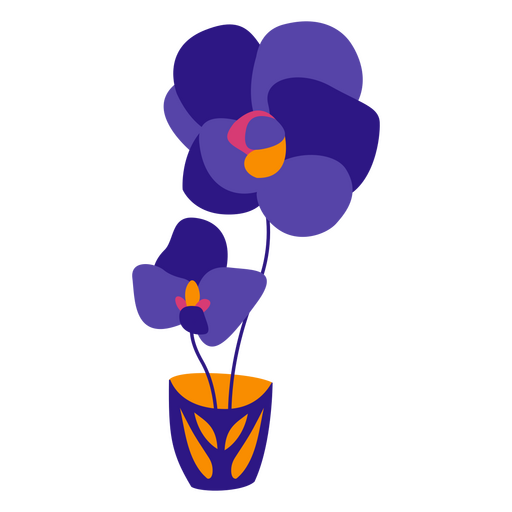 Pote de orquídea liso roxo Desenho PNG