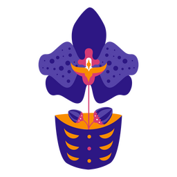 Große bunte Orchidee im Topf PNG-Design