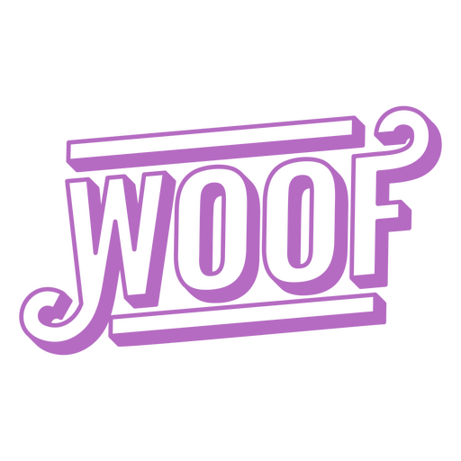 Curso de sentimento de palavra popular Woof Desenho PNG