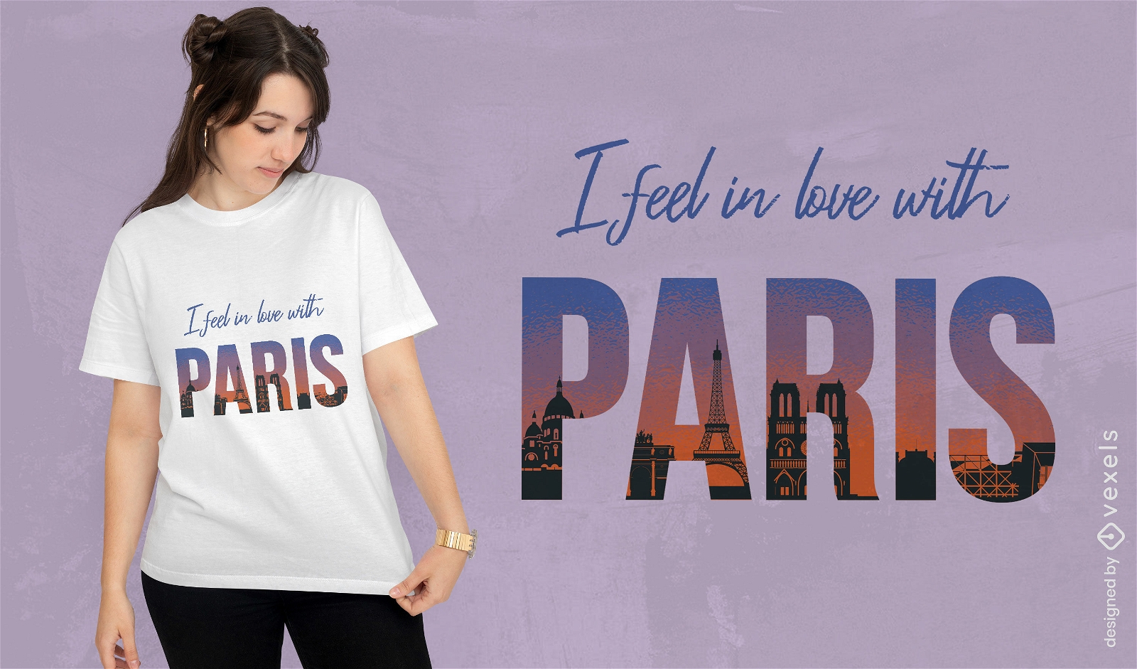 Enamorado del diseño de la camiseta de París.